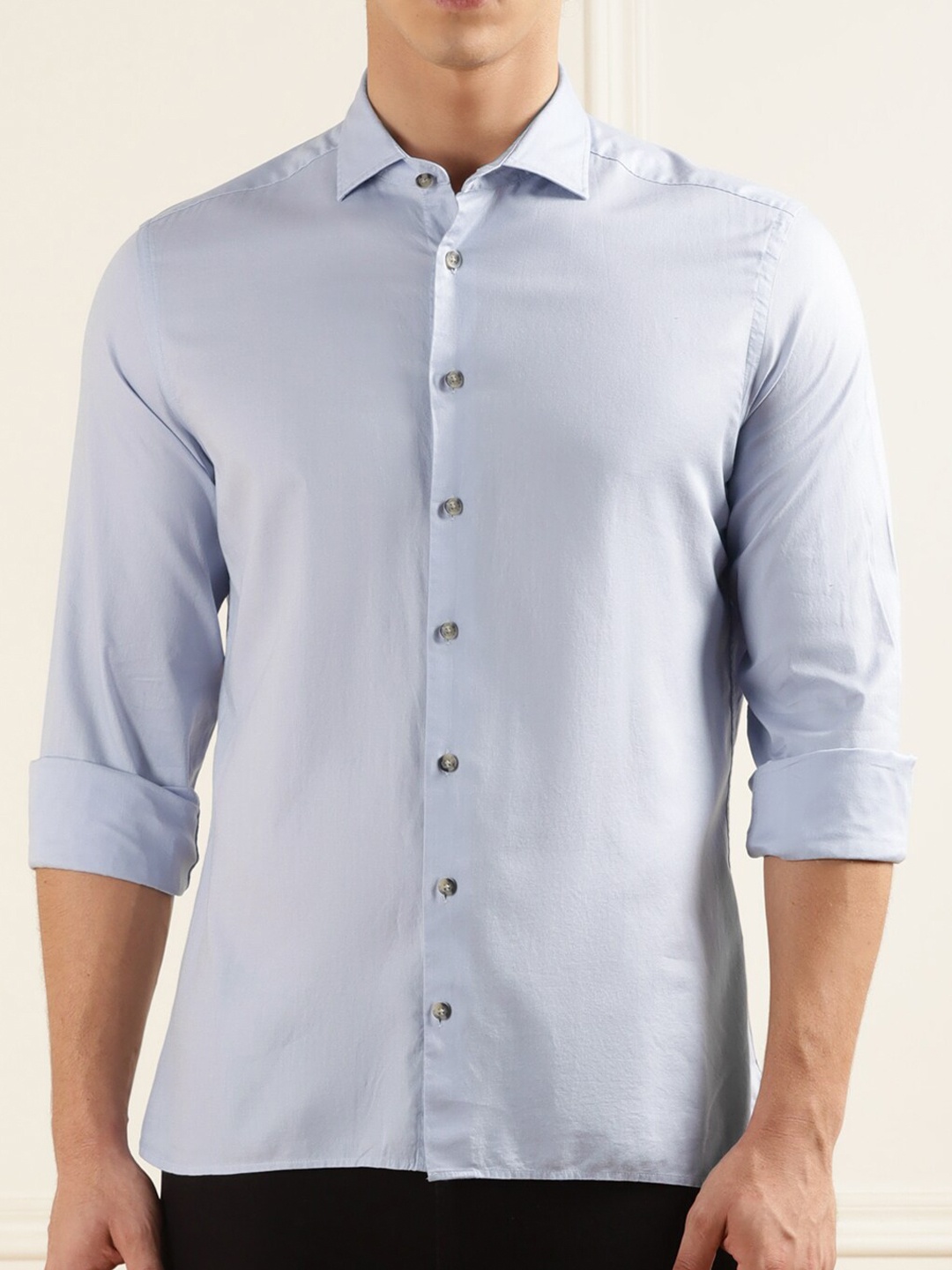 

HACKETT LONDON Spread Collar Cotton Casual Shirt, Blue