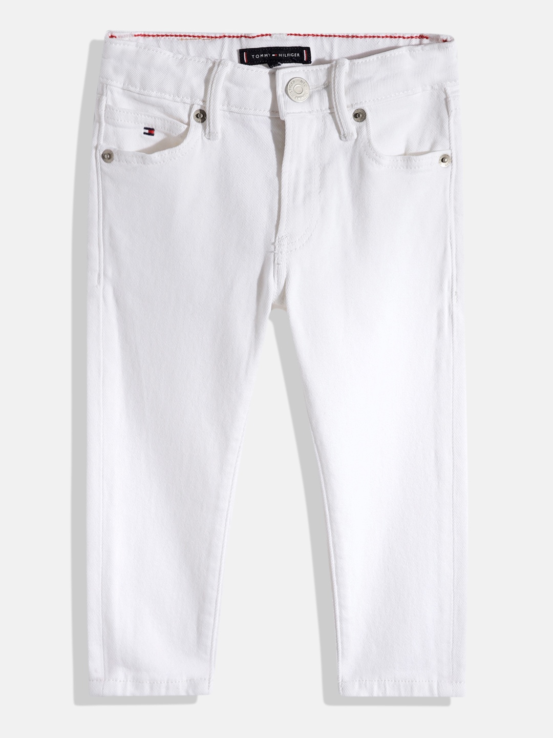 

Tommy Hilfiger Boys Straight Fit Embroidered Stretchable Jeans, White