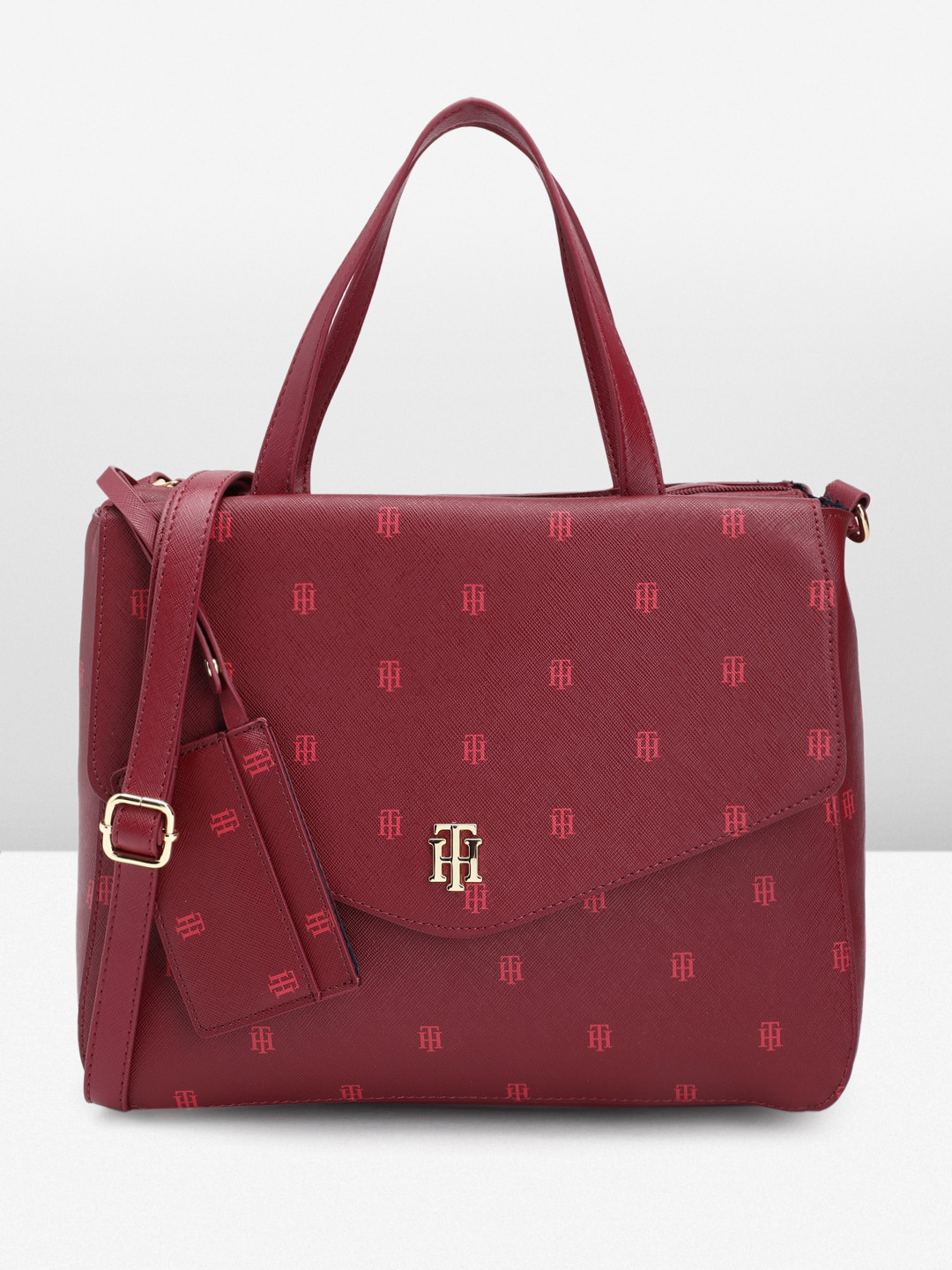 

Tommy Hilfiger Brand Logo Printed Handheld Bag, Red