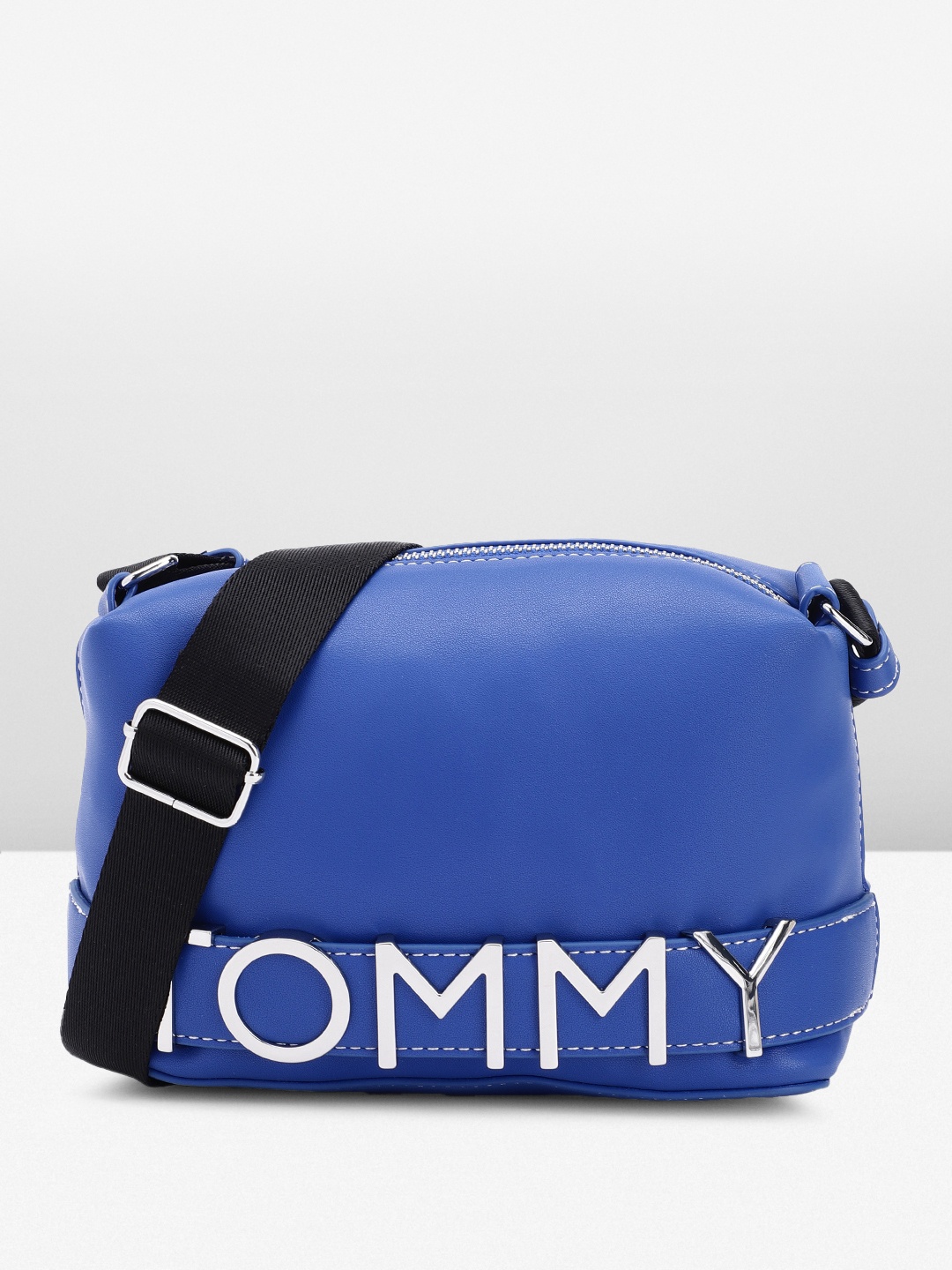 

Tommy Hilfiger Solid Structured Sling Bag, Blue