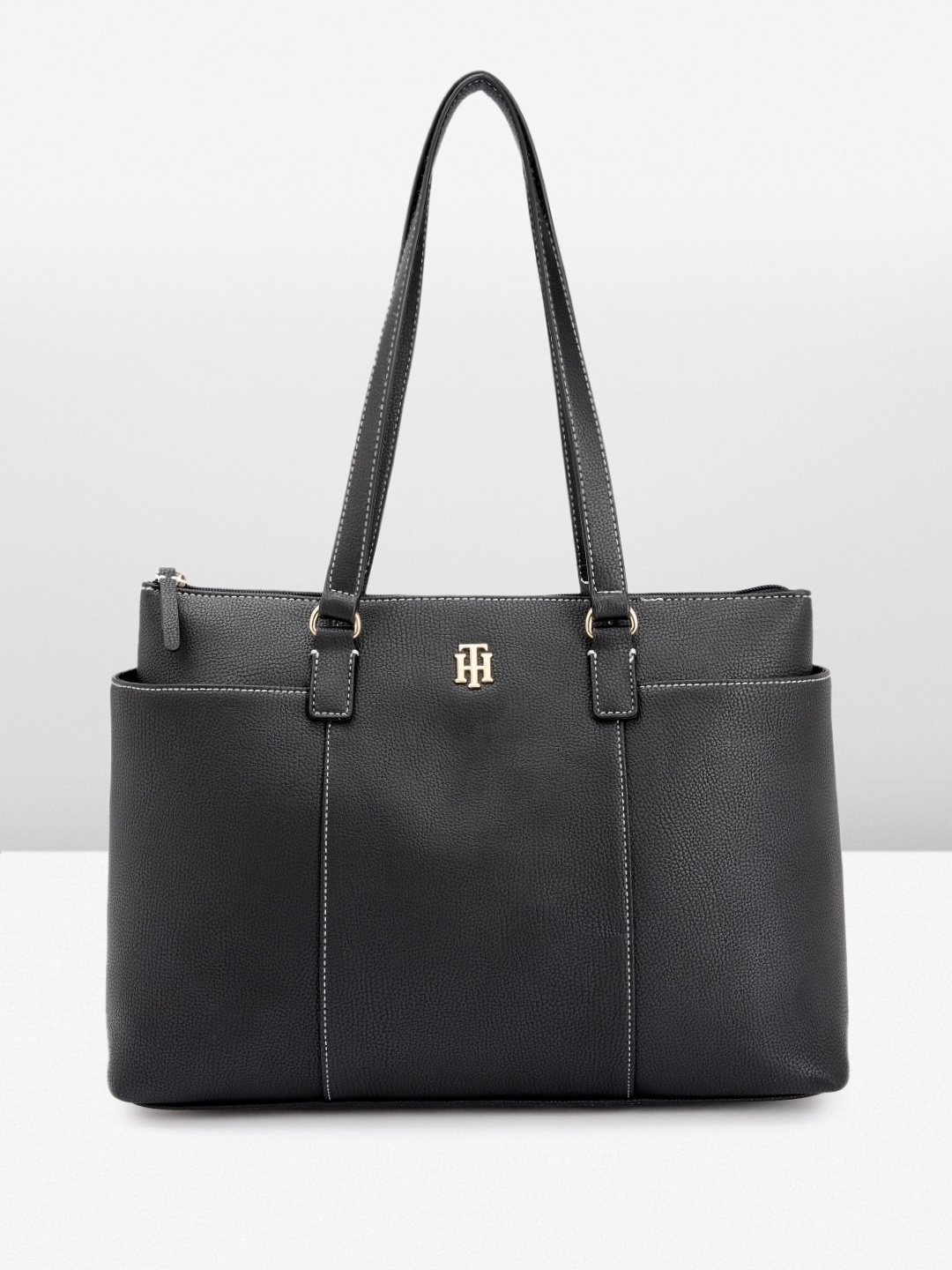 

Tommy Hilfiger Minimal Abstract Textured Structured Shoulder Bag, Black