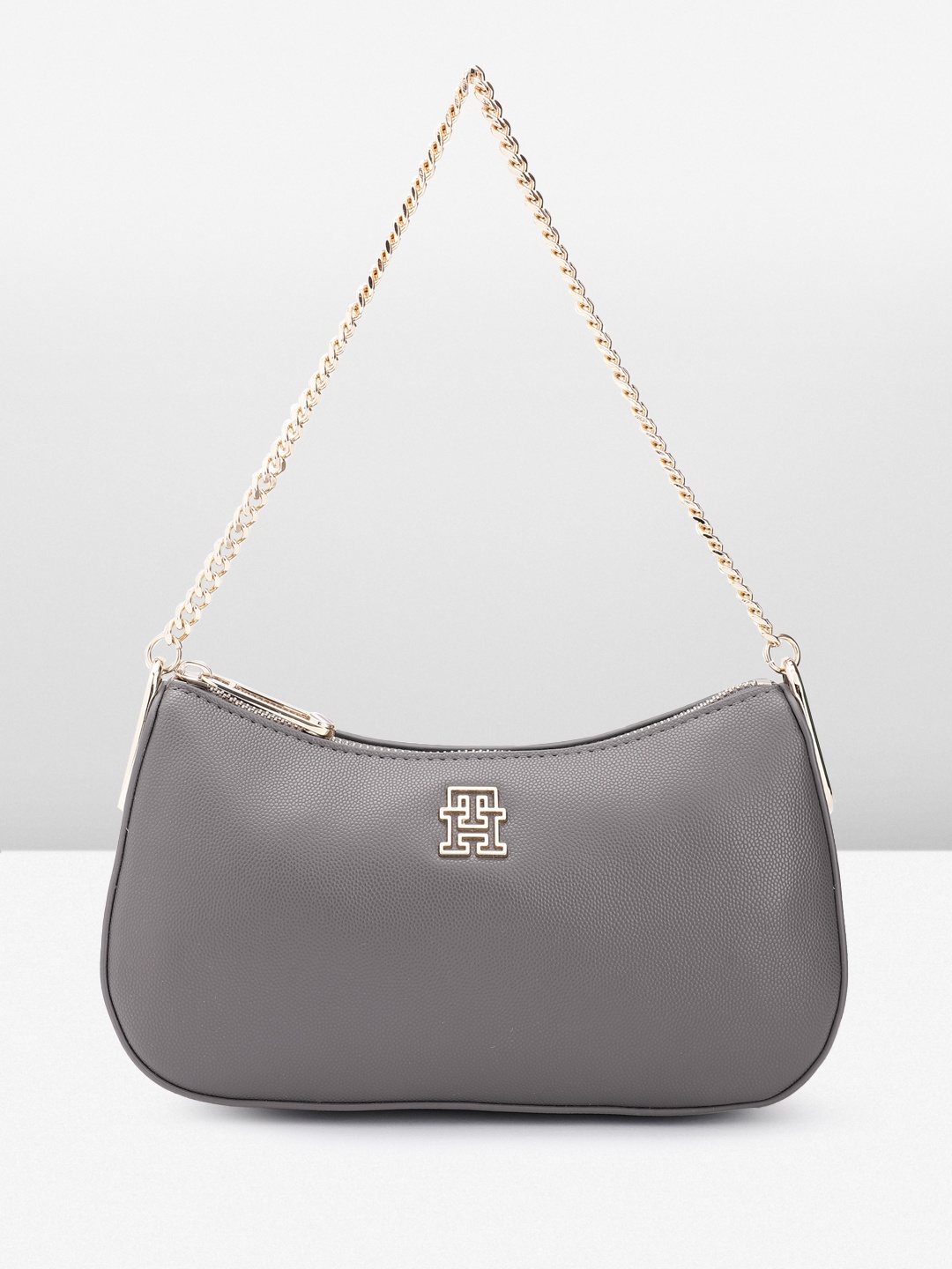 

Tommy Hilfiger Textured Structured Baguette Bag, Grey
