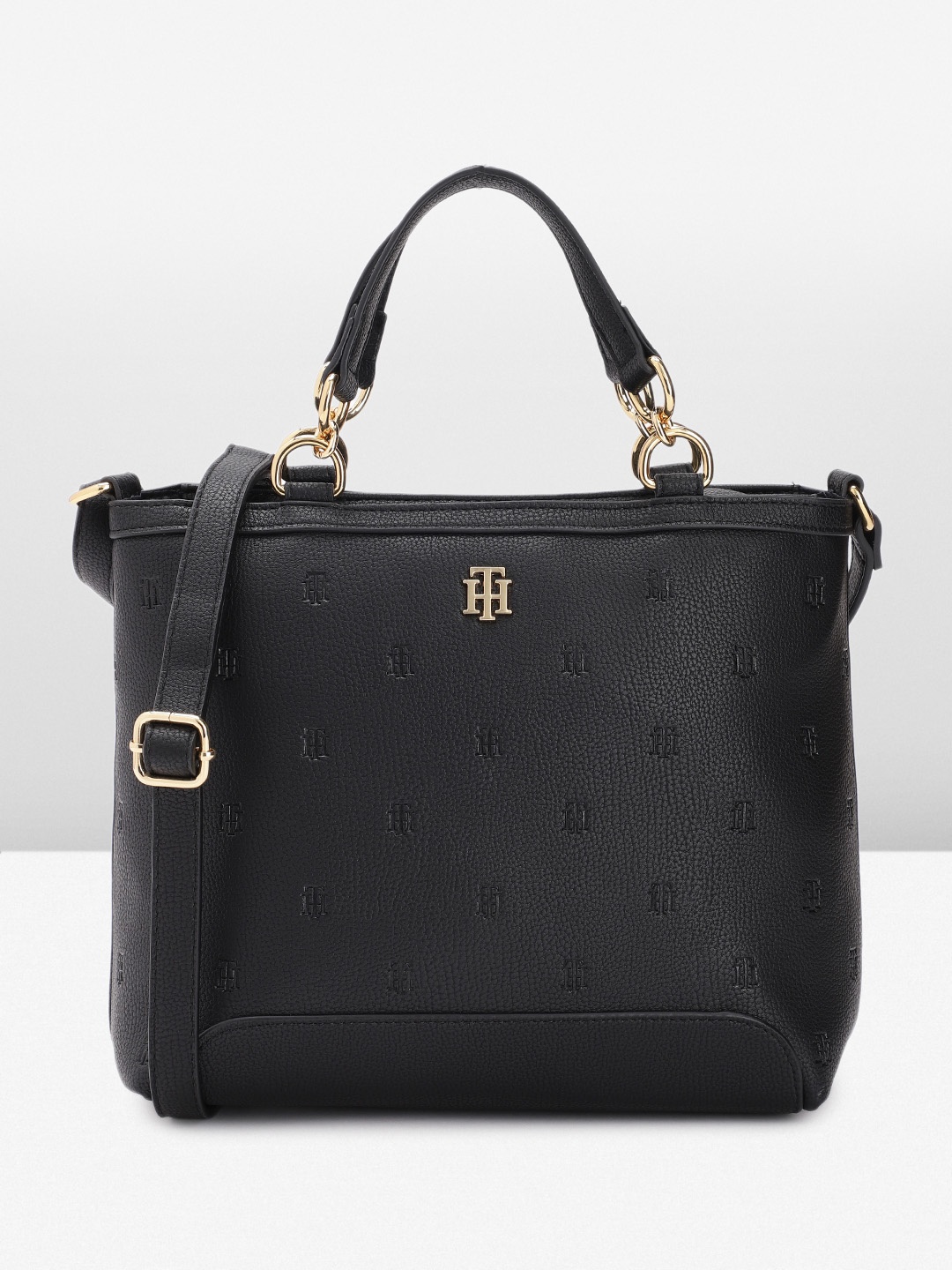 

Tommy Hilfiger Women Textured Handheld Bag, Black