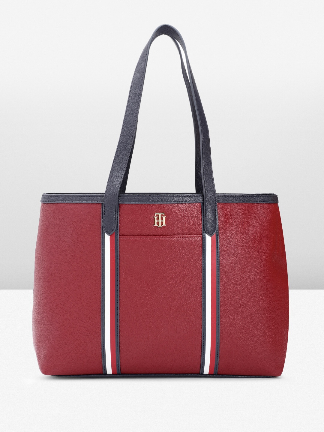 

Tommy Hilfiger Striped Structured Shoulder Bag, Red