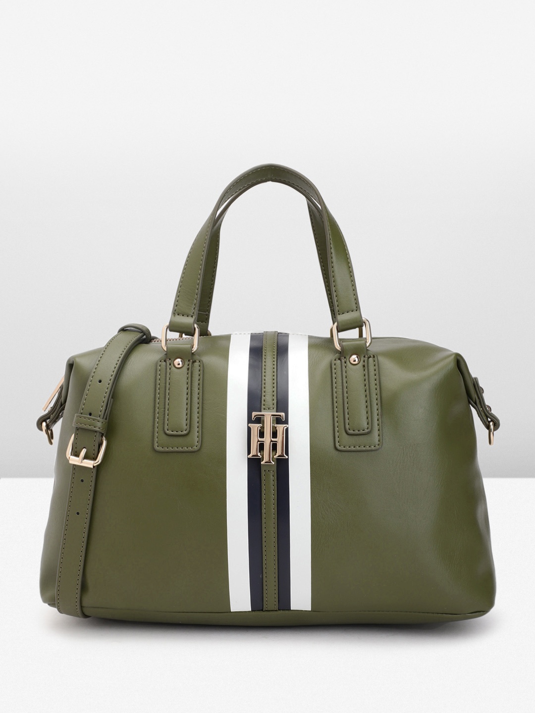 

Tommy Hilfiger Minimal Striped Structured Handheld Bag, Green