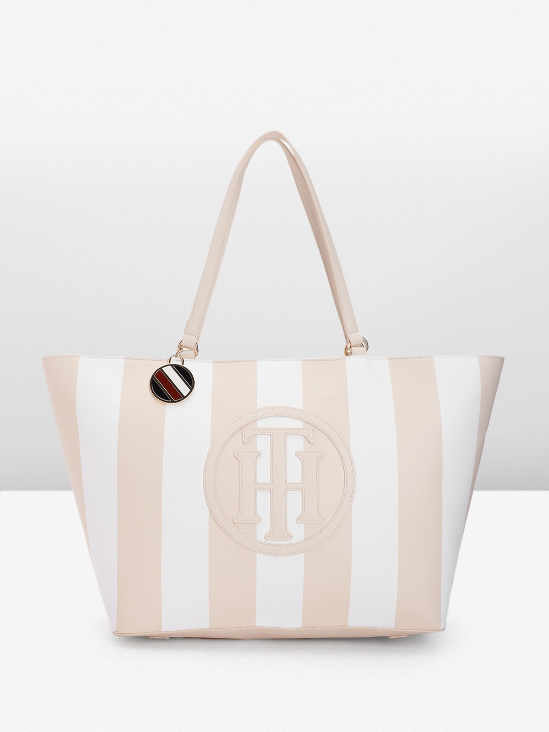 

Tommy Hilfiger Striped Structured Shoulder Bag, Beige