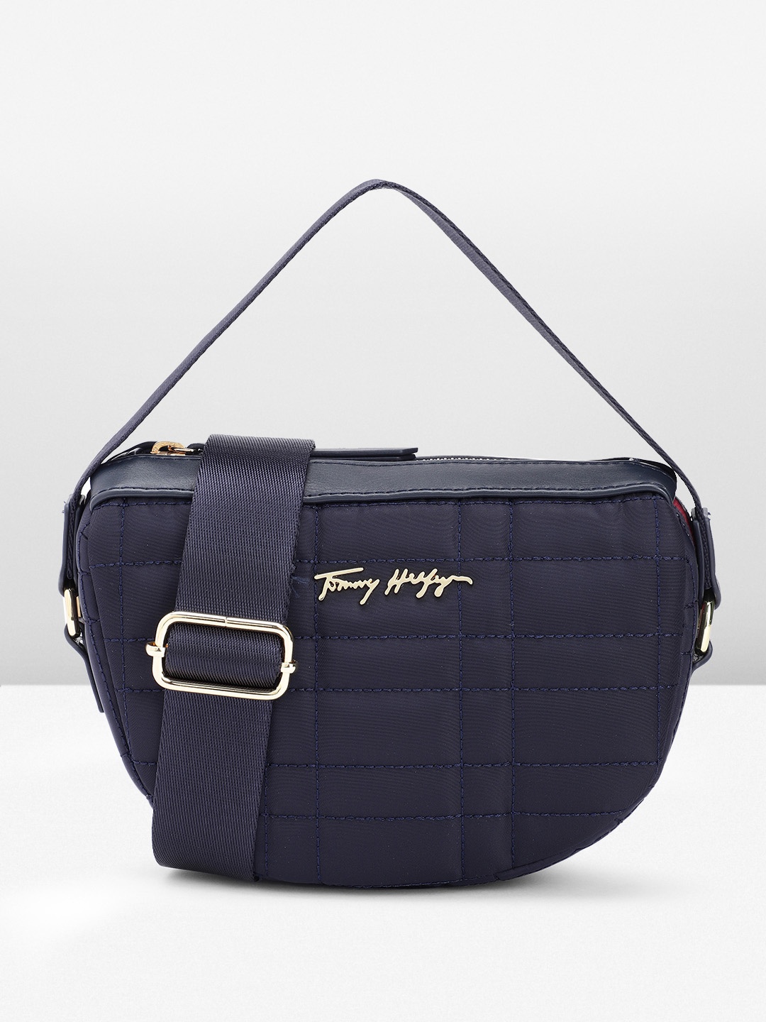 

Tommy Hilfiger Half Moon Sling Bag with Quilted Detail, Navy blue