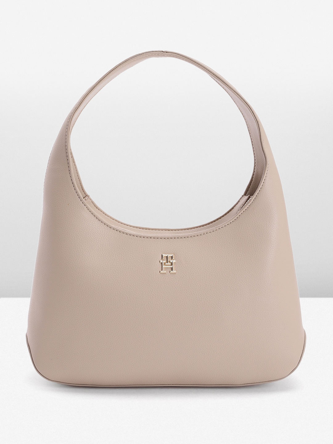 

Tommy Hilfiger Abstract Textured Structured Hobo Style Shoulder Bag, Beige