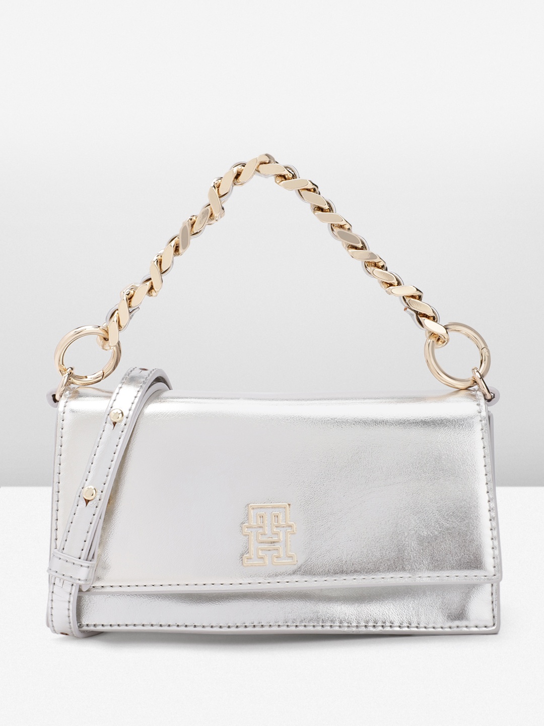 

Tommy Hilfiger Solid Satchel, Silver