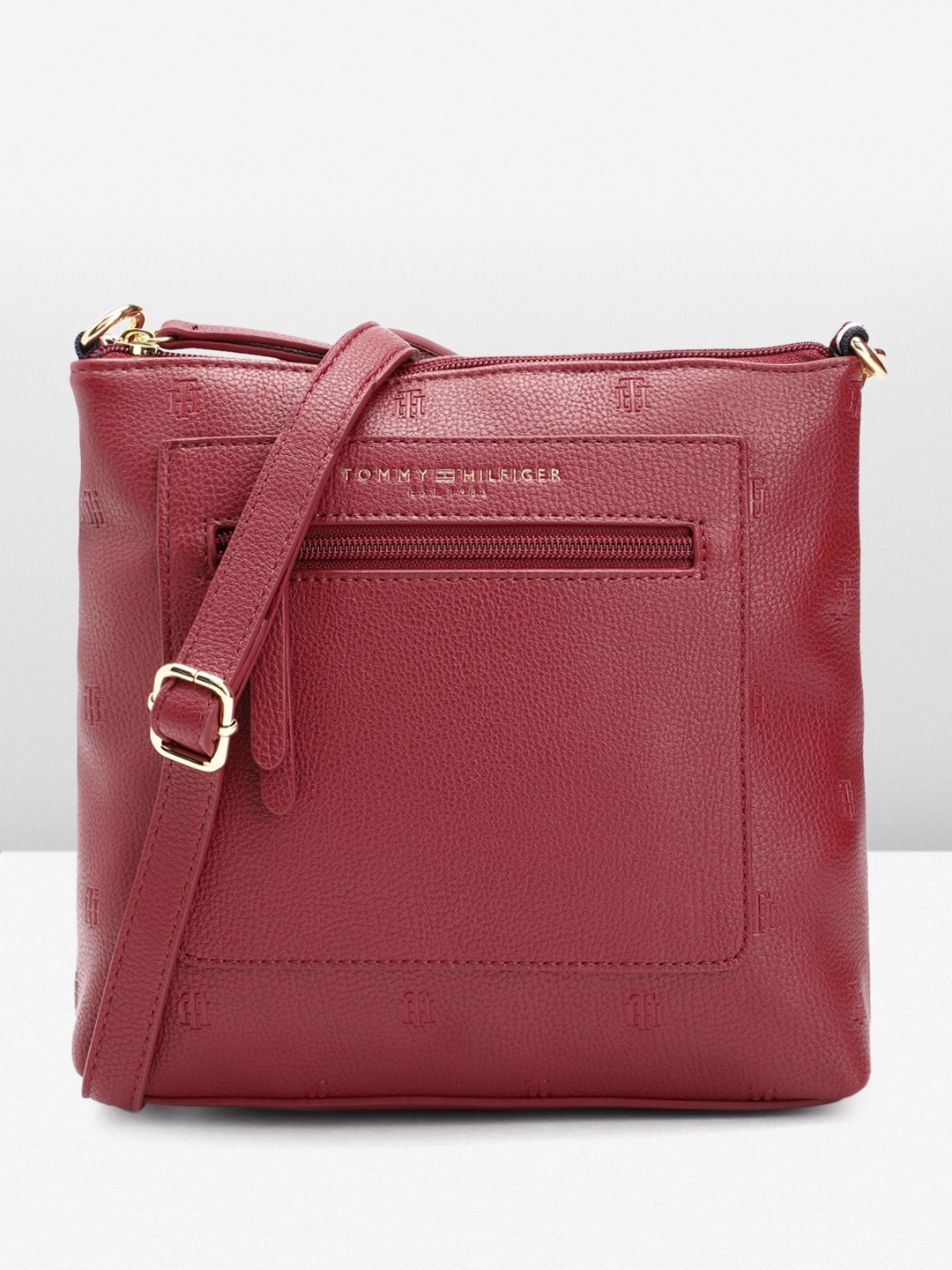 

Tommy Hilfiger Women Brand Logo Printed Sling Bag, Red
