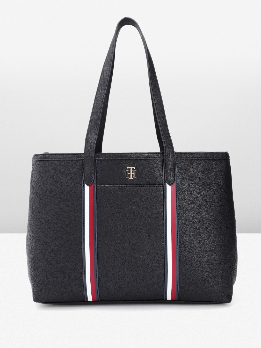 

Tommy Hilfiger Abstract Textured Structured Shoulder Bag, Black