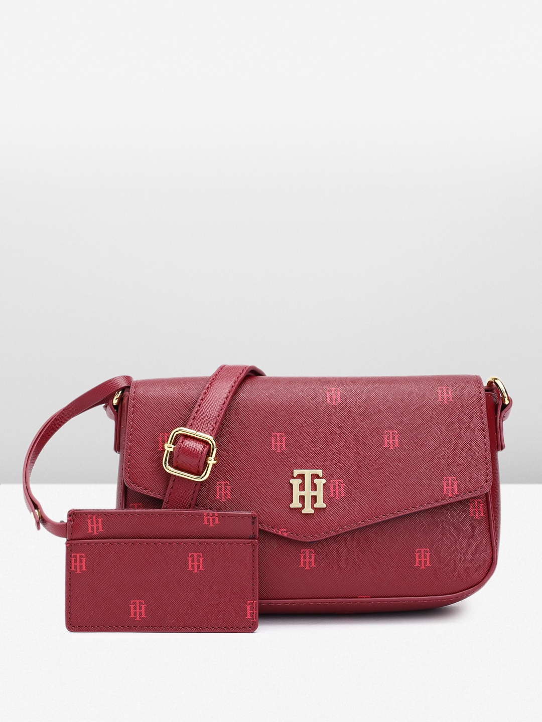 

Tommy Hilfiger Women Printed Sling Bag, Red