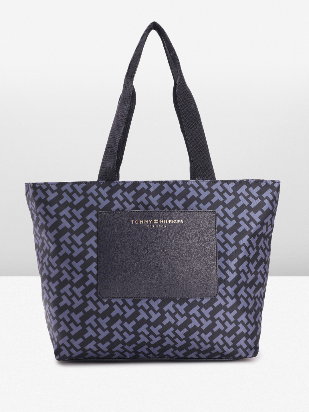 

Tommy Hilfiger Brand Logo Printed Structured Shoulder Bag, Navy blue