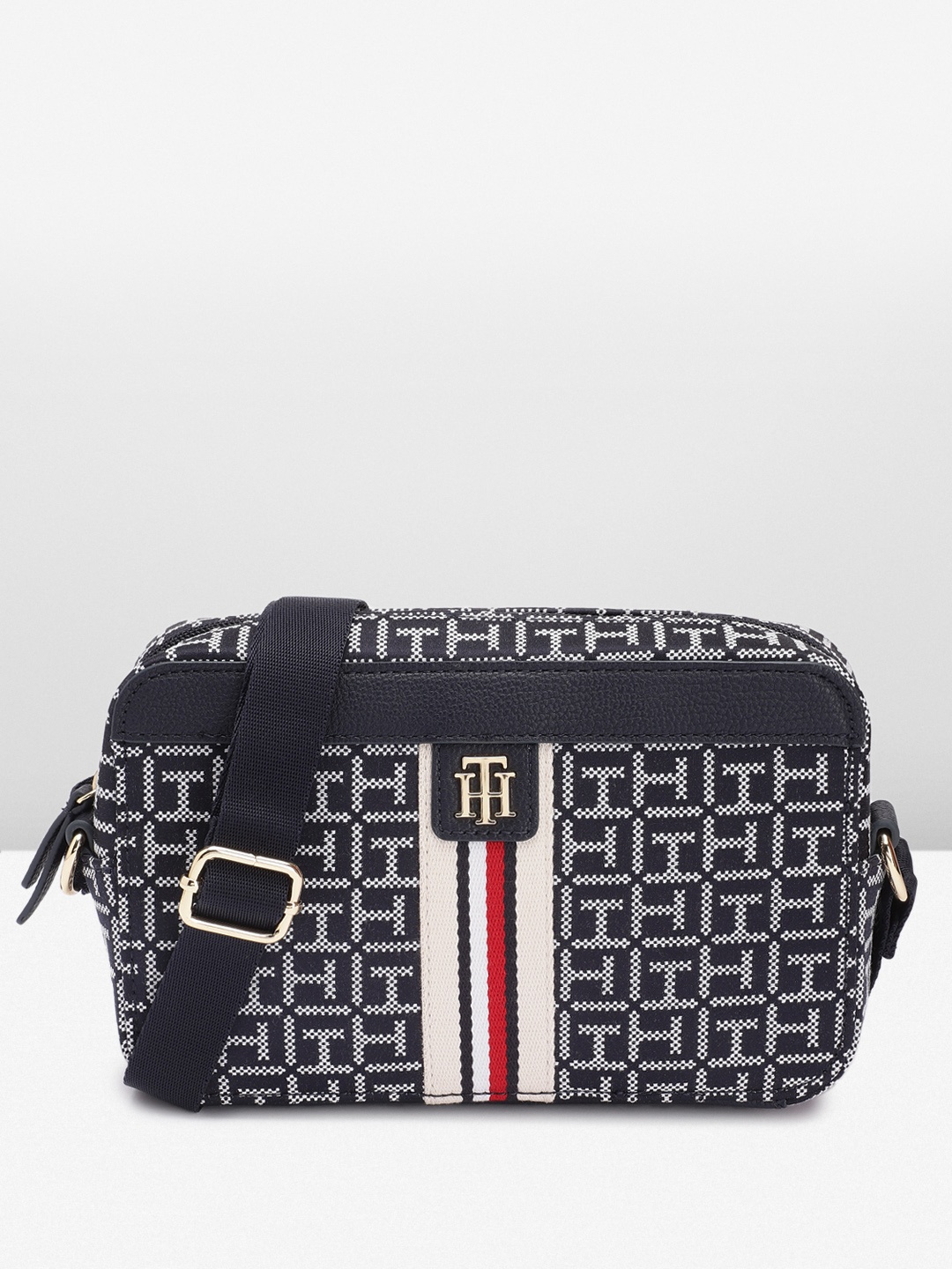

Tommy Hilfiger MARGOT II Brand Logo Printed Sling Bag, Navy blue