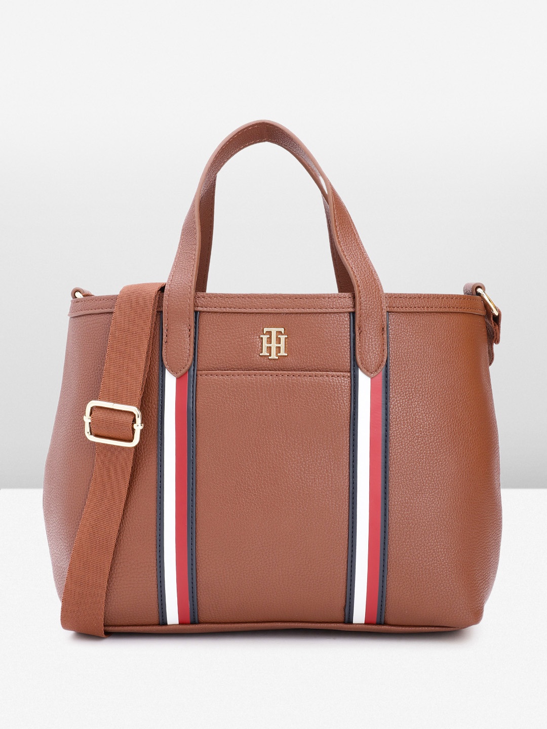

Tommy Hilfiger Women Solid Handheld Bag, Brown