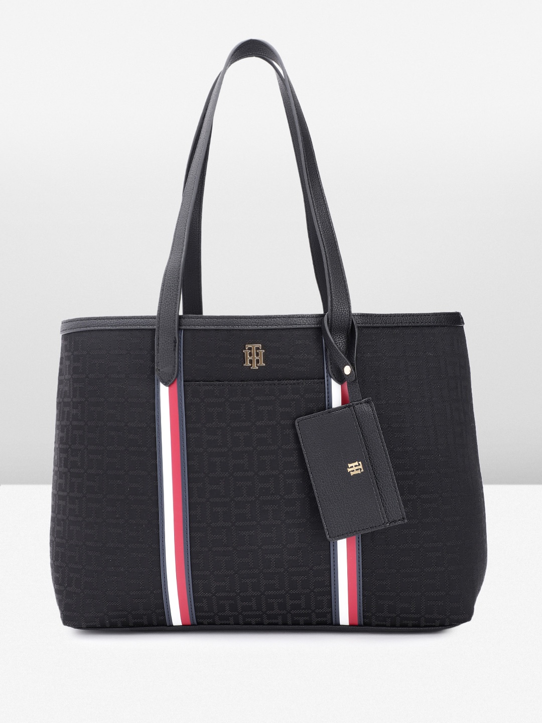 

Tommy Hilfiger Self Brand Logo Design Structured Shoulder Bag, Black