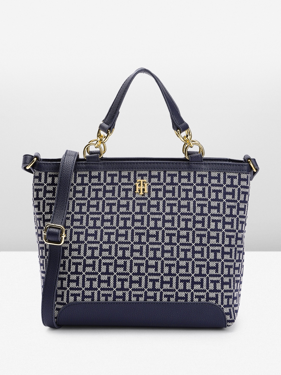 

Tommy Hilfiger THELMA II Brand Logo Printed Handheld Bag, Navy blue