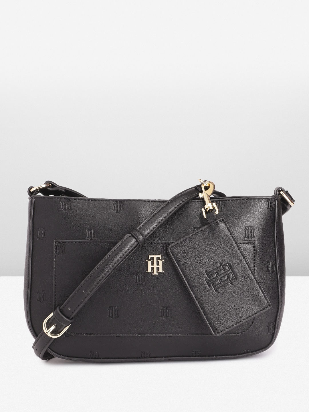 

Tommy Hilfiger Brand Logo Sling Bag, Black