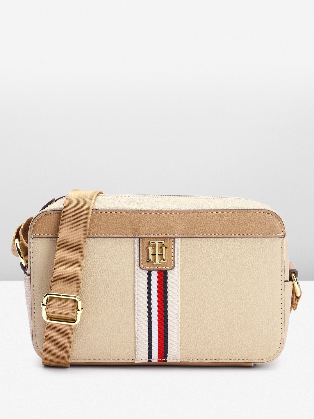 

Tommy Hilfiger Structured Crossbody Sling Bag, Beige