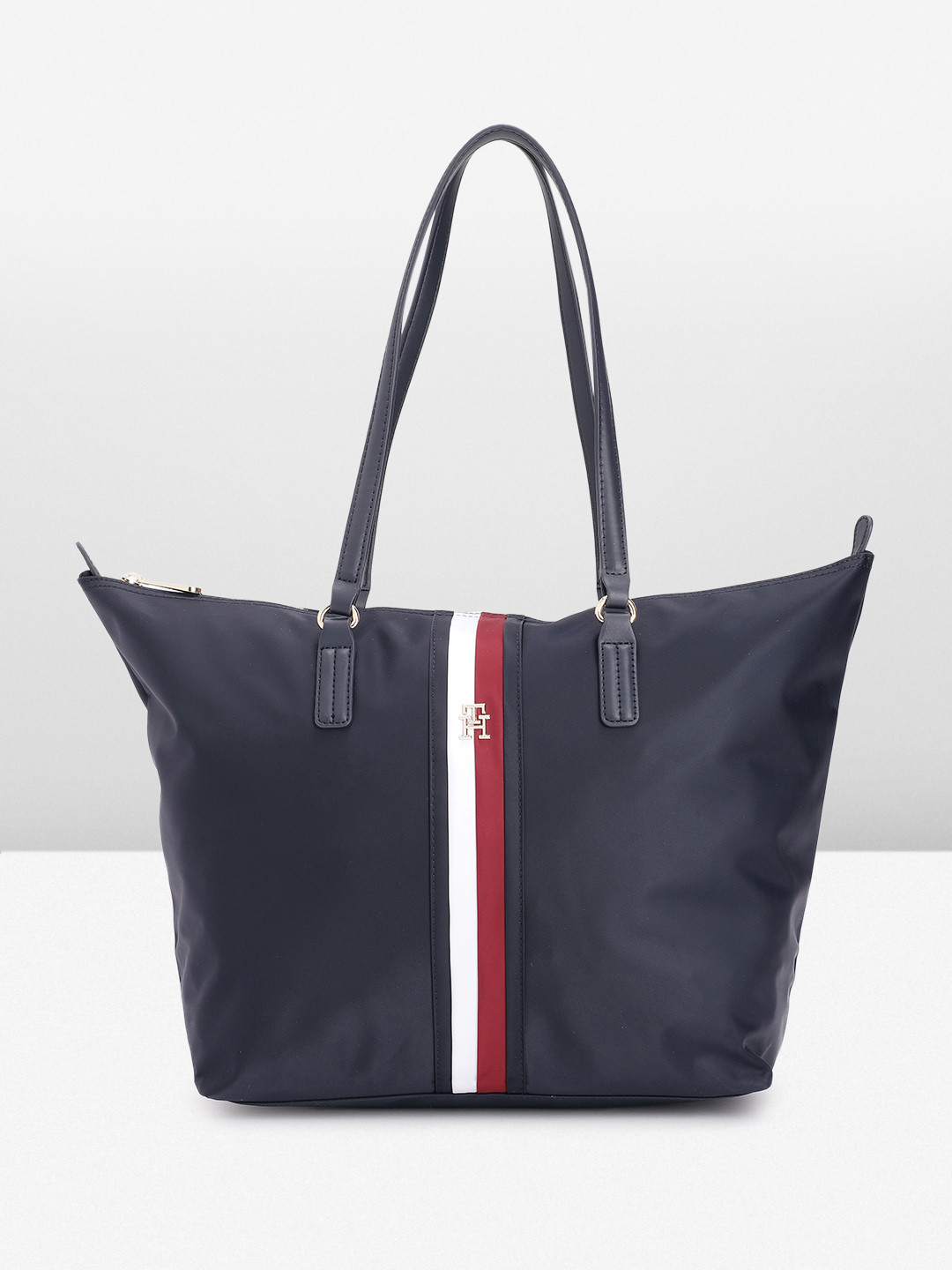 

Tommy Hilfiger Striped Structured Tote Bag, Navy blue