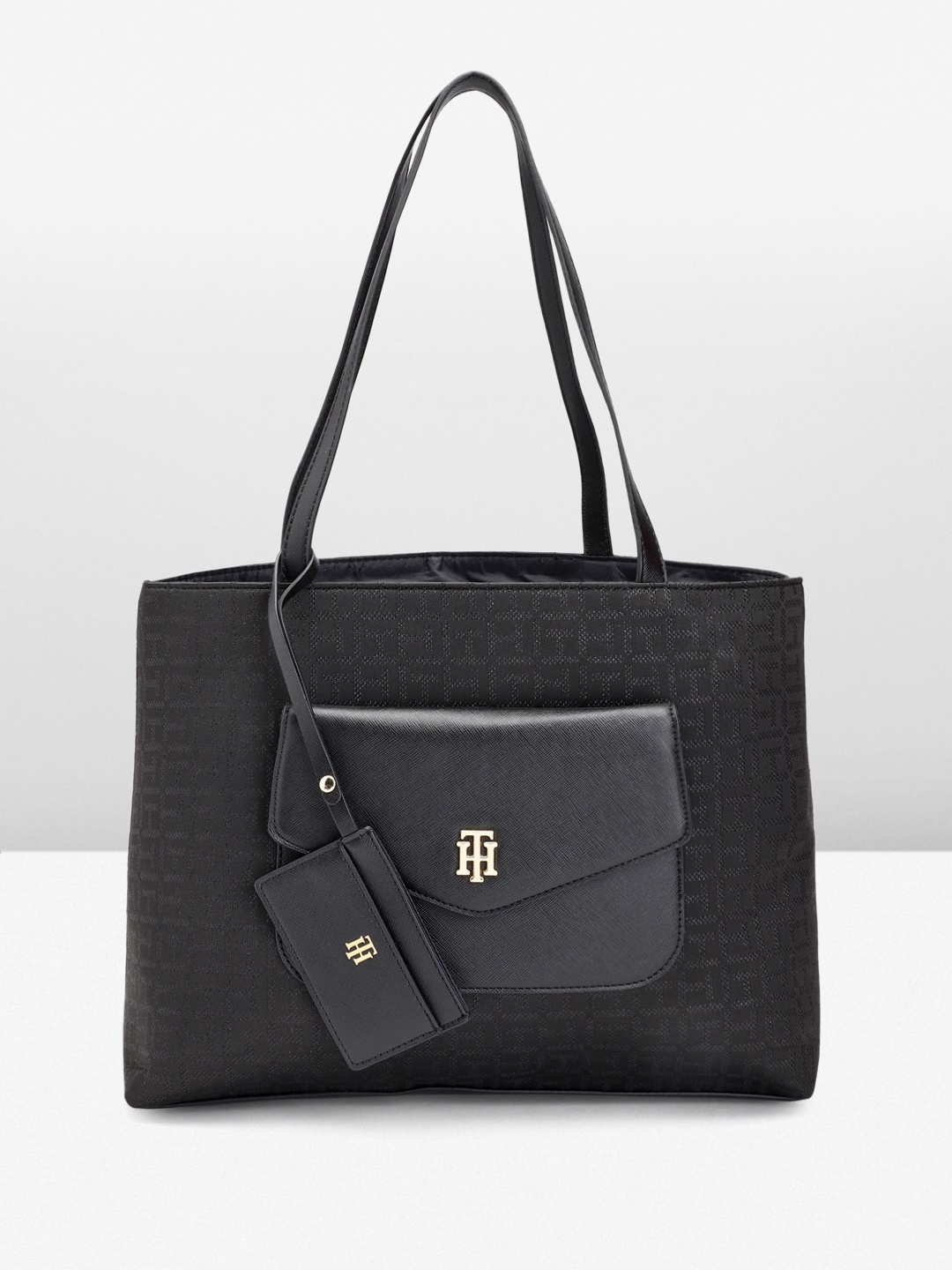 

Tommy Hilfiger Self Design Shoulder Bag, Black