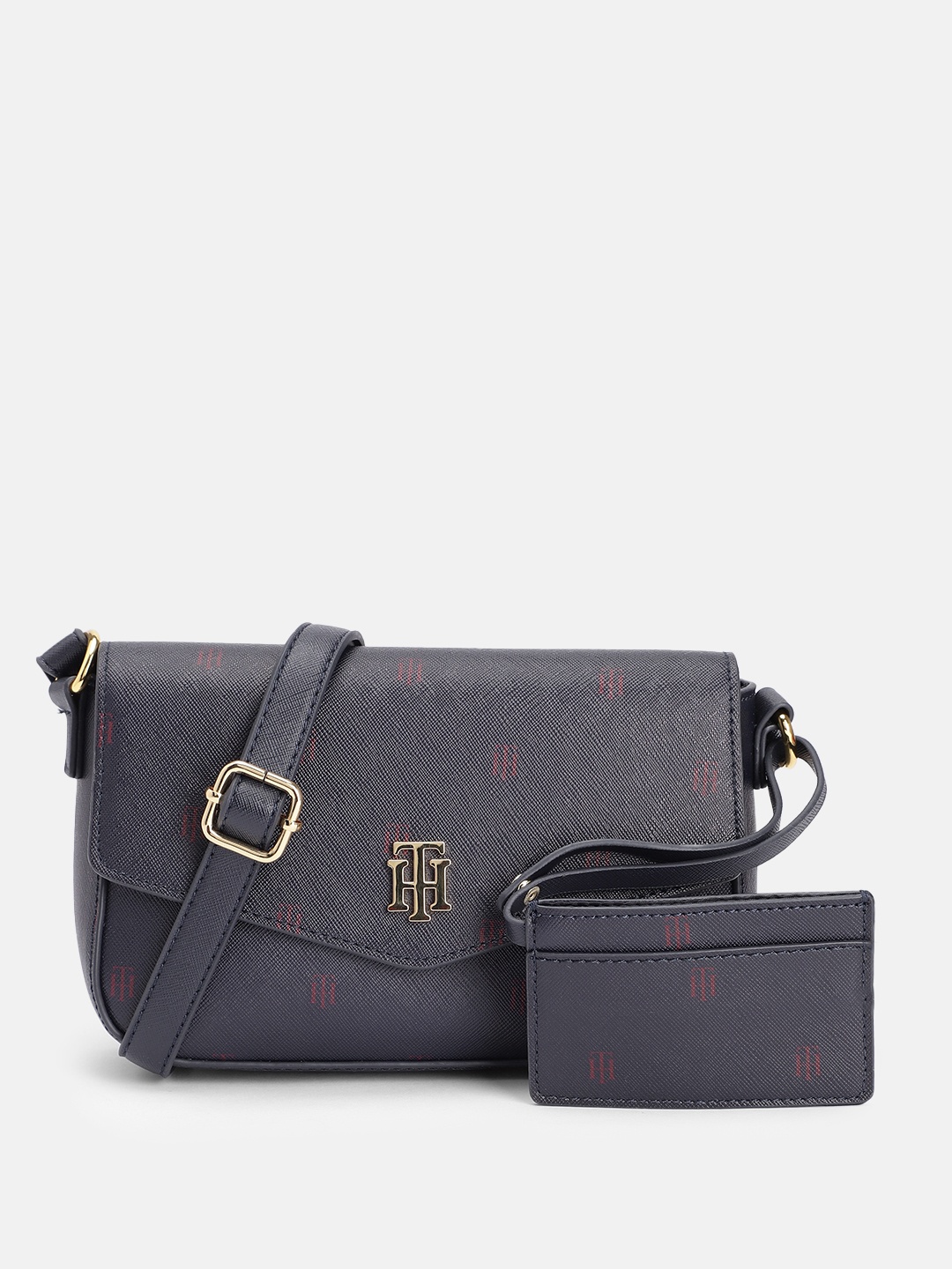 

Tommy Hilfiger Women Brand Logo Printed Sling Bag, Blue