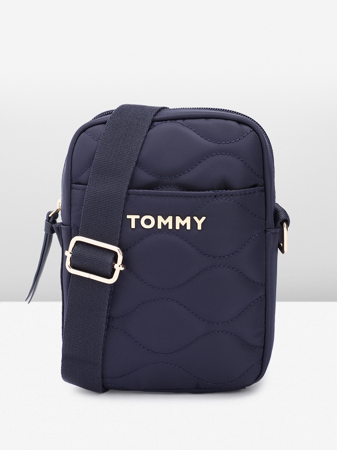 

Tommy Hilfiger Structured Sling Bag with Quilted Detail, Navy blue