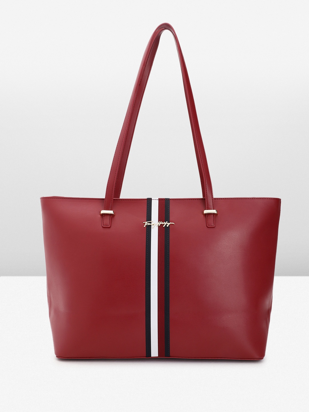 

Tommy Hilfiger Solid Structured Shoulder Bag, Maroon