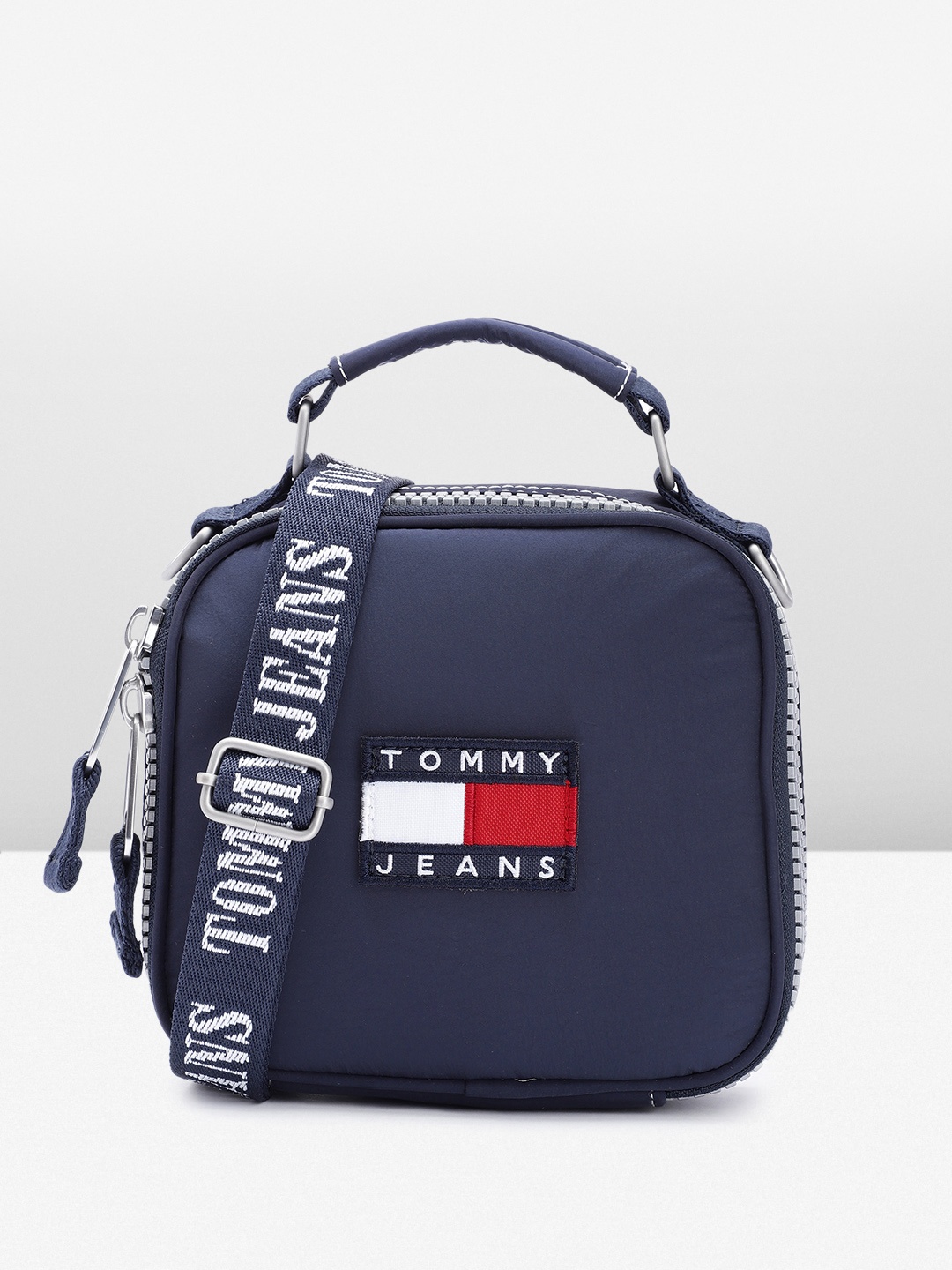 

Tommy Hilfiger Solid Structured Sling Bag, Navy blue