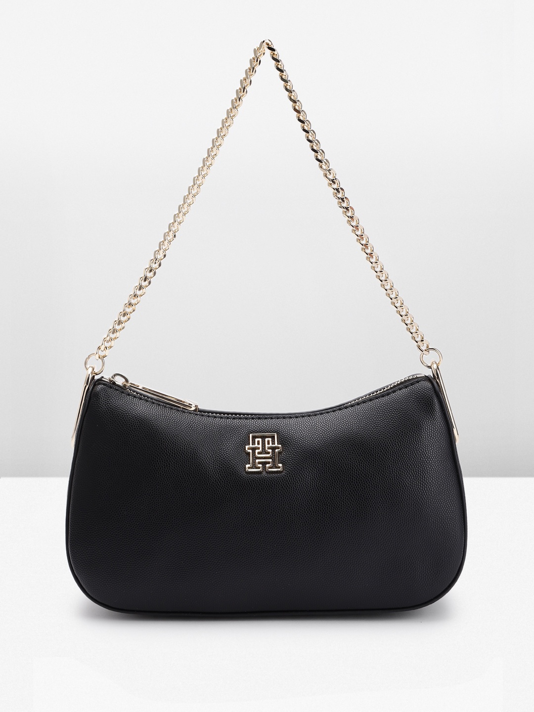 

Tommy Hilfiger Leather Structured Shoulder Bag, Black