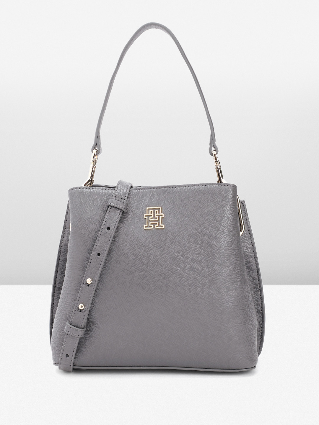 

Tommy Hilfiger Textured Structured Handheld Bag, Grey