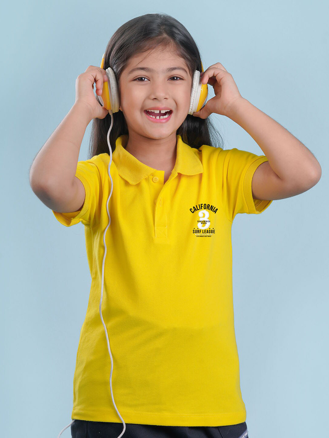 

NUSYL Girls Cotton Polo Collar T-shirt, Yellow