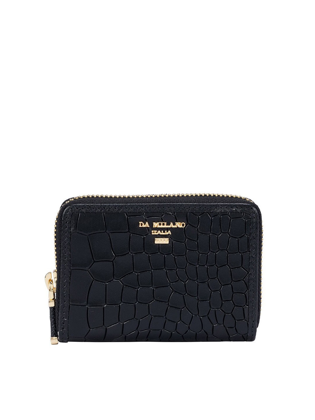 

Da Milano Textured Leather Card Holder, Black