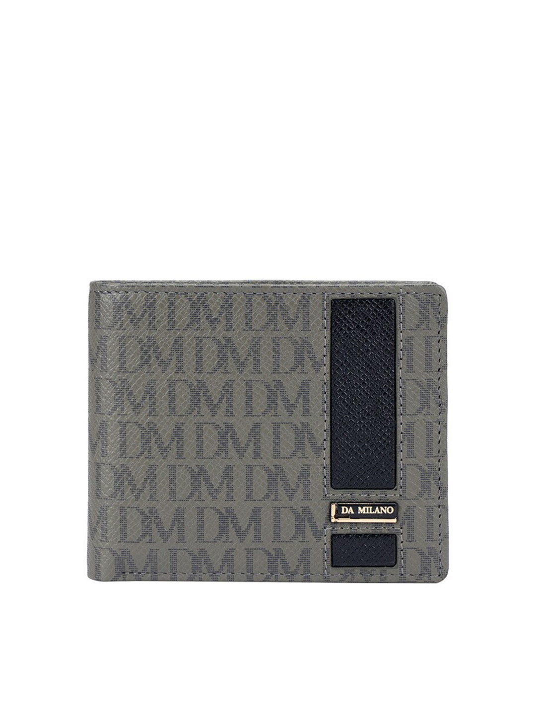 

Da Milano Men Textured Leather Two Fold Wallet, Brown