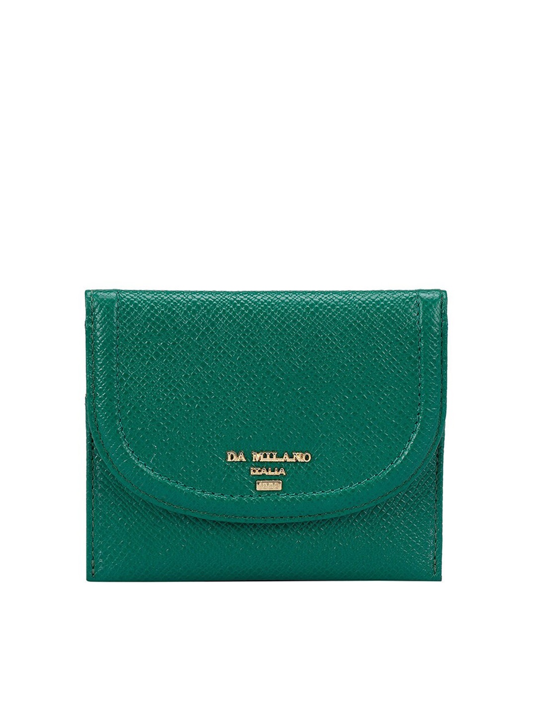 

Da Milano Textured Leather Card Holder, Green