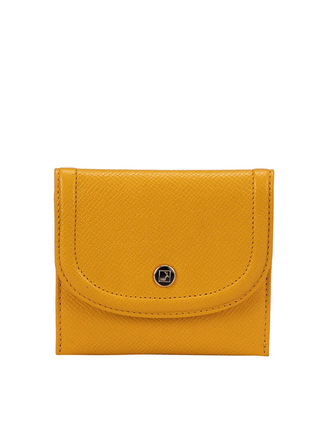 

Da Milano Textured Leather Card Holder, Yellow