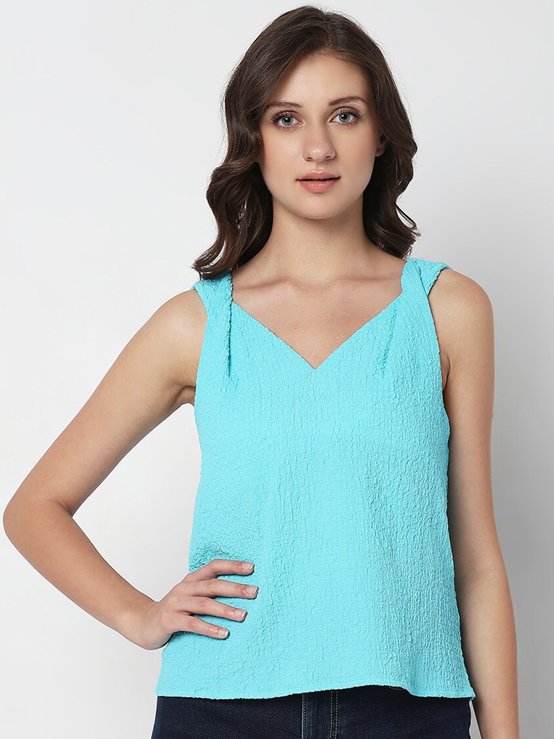 

Vero Moda Ribbed Regular Top, Blue