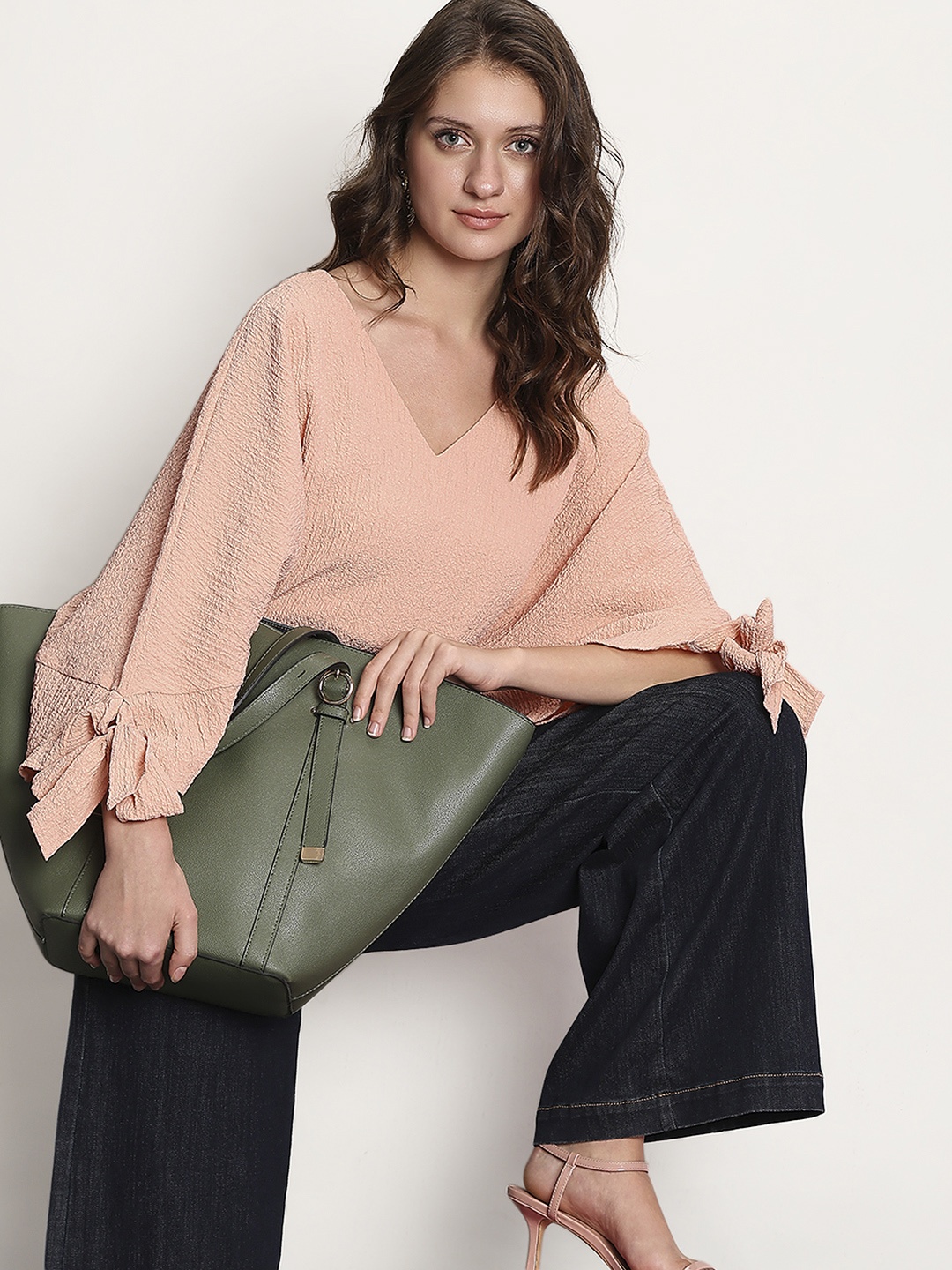 

Vero Moda Puff Sleeves Regular Top, Peach