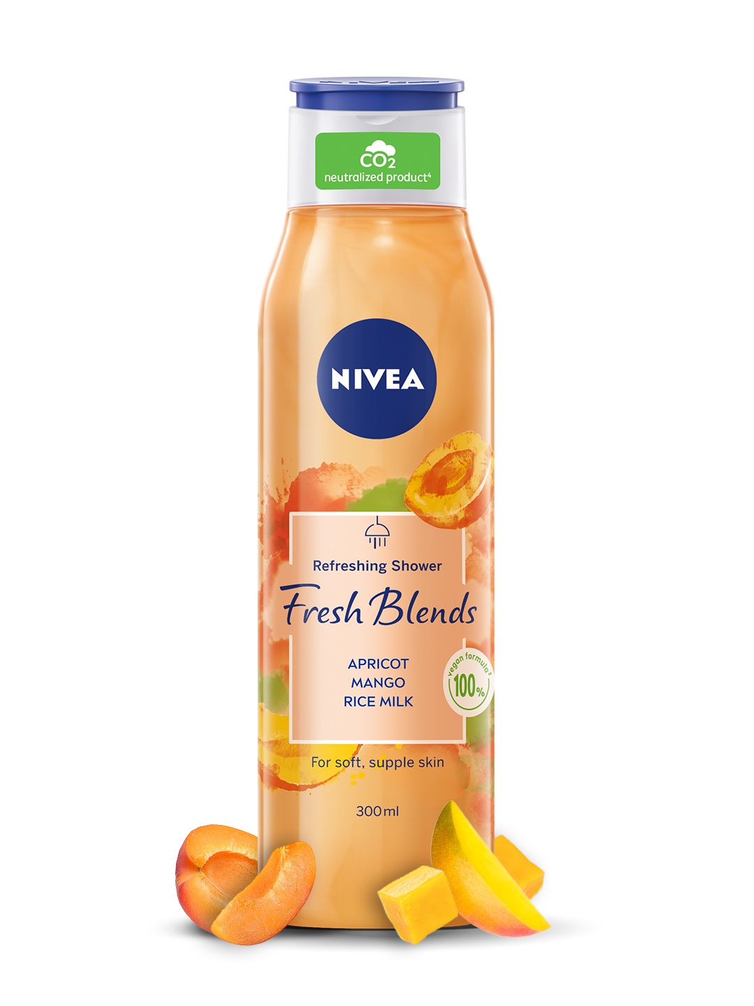 

Nivea Fresh Blends Apricot Mango & Rice Milk Refreshing Shower Gel - 300 ml, Yellow