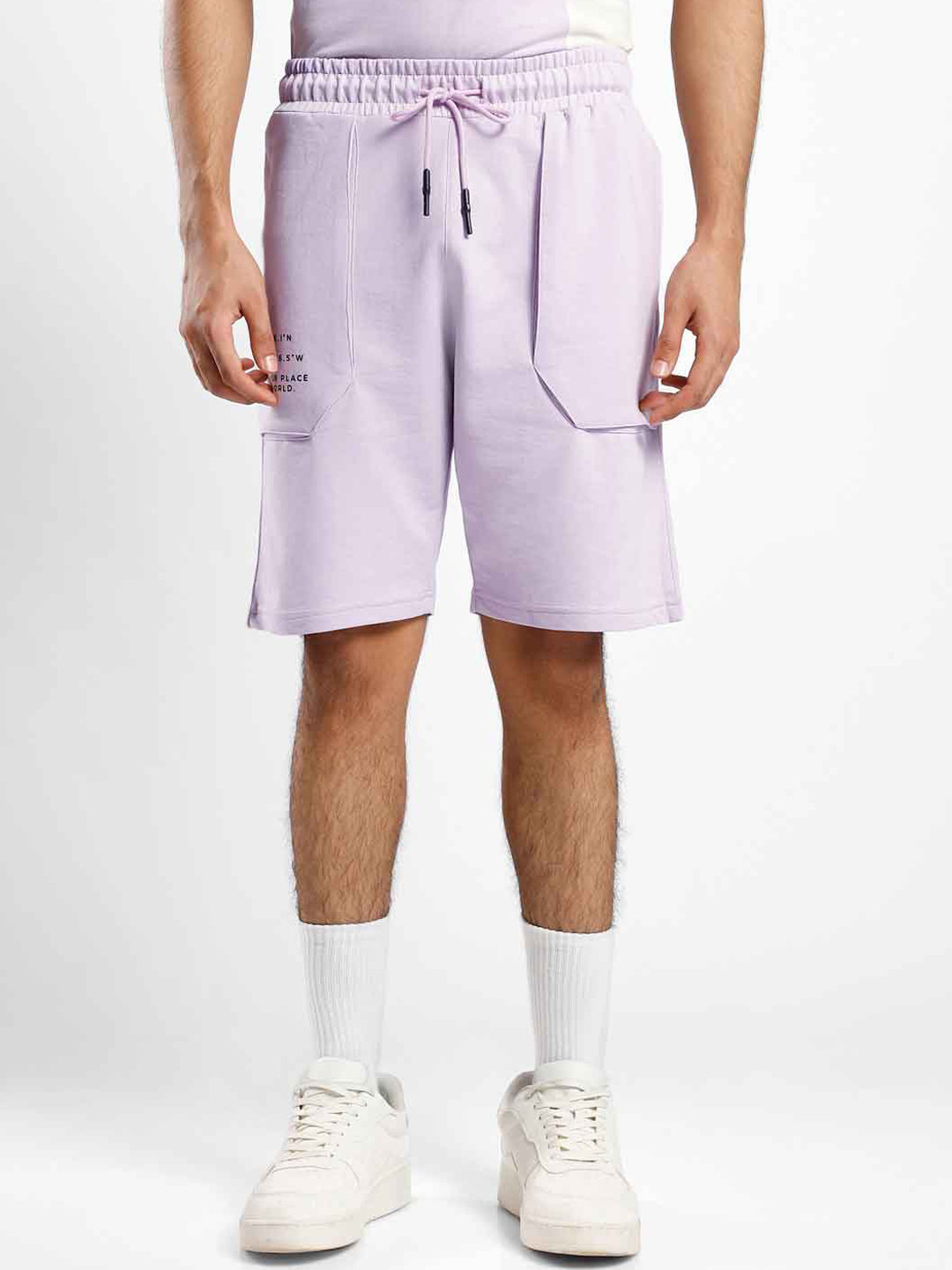

NOBERO Men Mid-Rise Loose Fit Shorts, Lavender