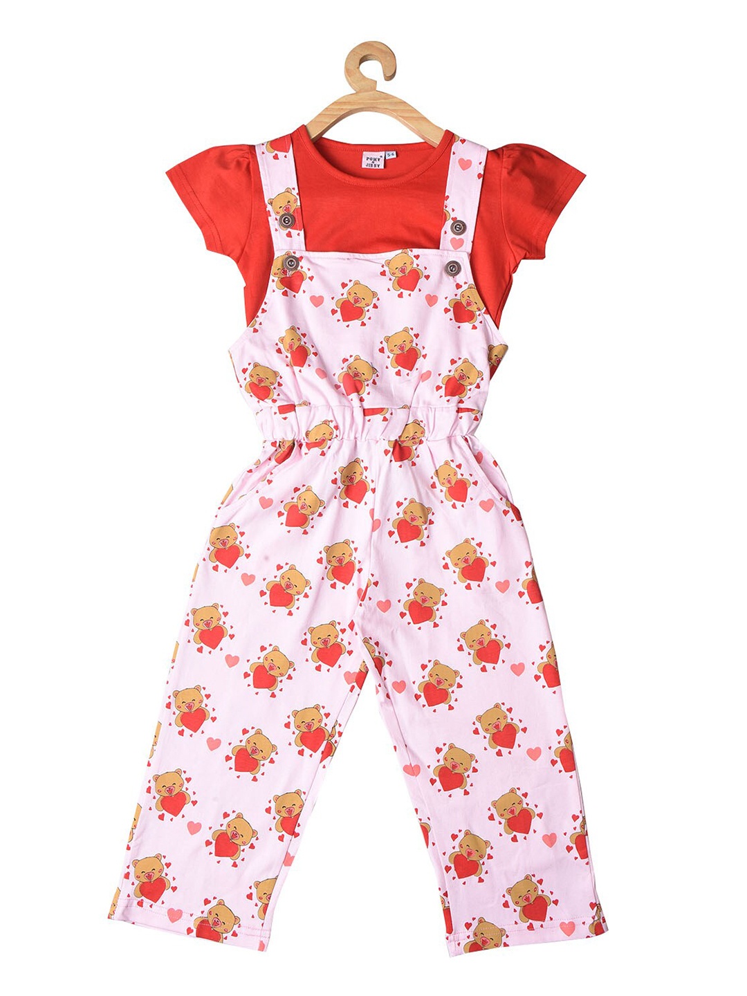 

POMY & JINNY Girls Printed Capri Jumpsuit, Pink
