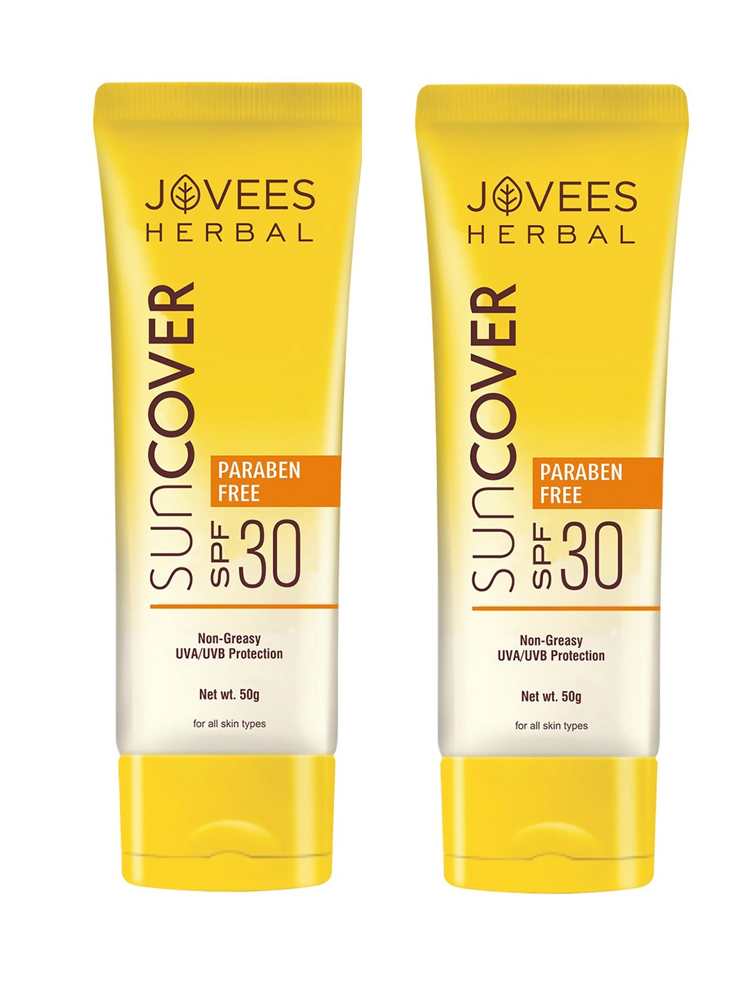 

Jovees Set Of 2 Natural Suncover SPF 30 - 50 gm Each, Yellow