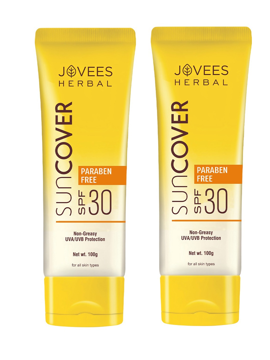 

Jovees Set of 2 Natural Suncover SPF 30 Non-Greasy UVA/UVB Protection -100g, Yellow