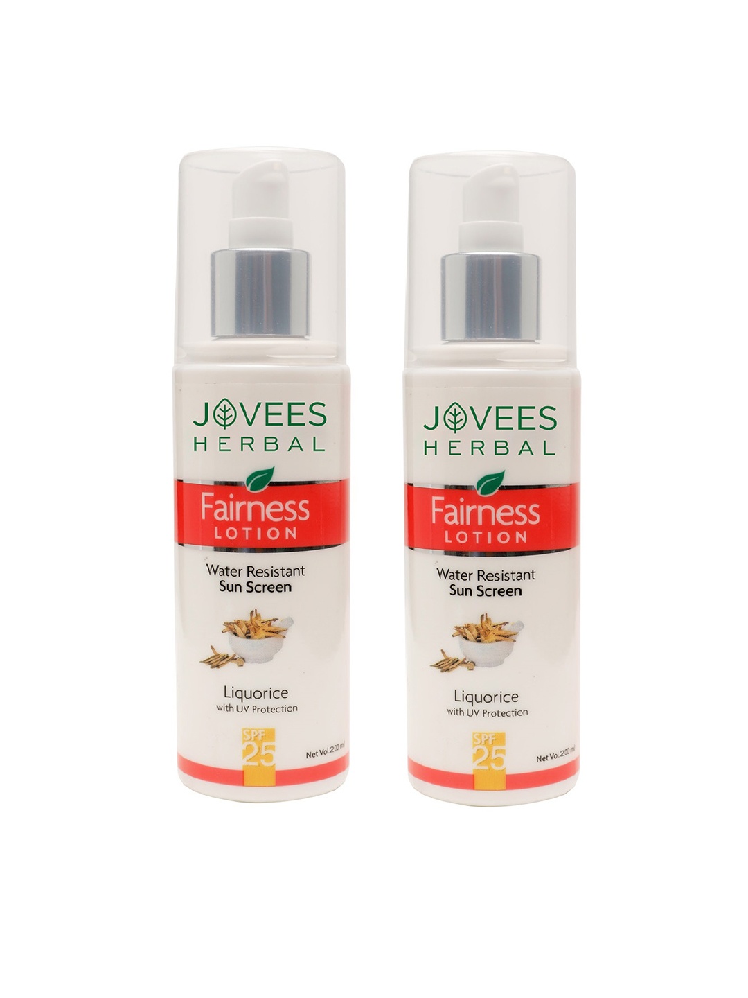 

Jovees Set Of 2 Sunscreen Fairness SPF 25 Lotion For Oily - Sensitive & Dry Skin 200mlEach, Off white