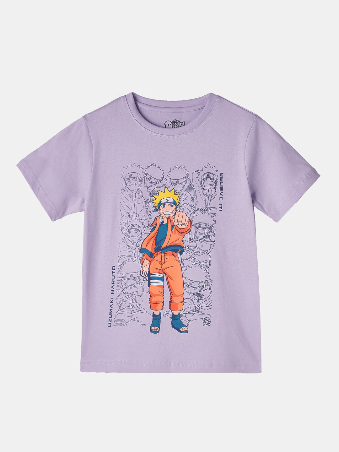 

The Souled Store Boys Lavender & Orange Naruto Printed Pure Cotton T-shirt