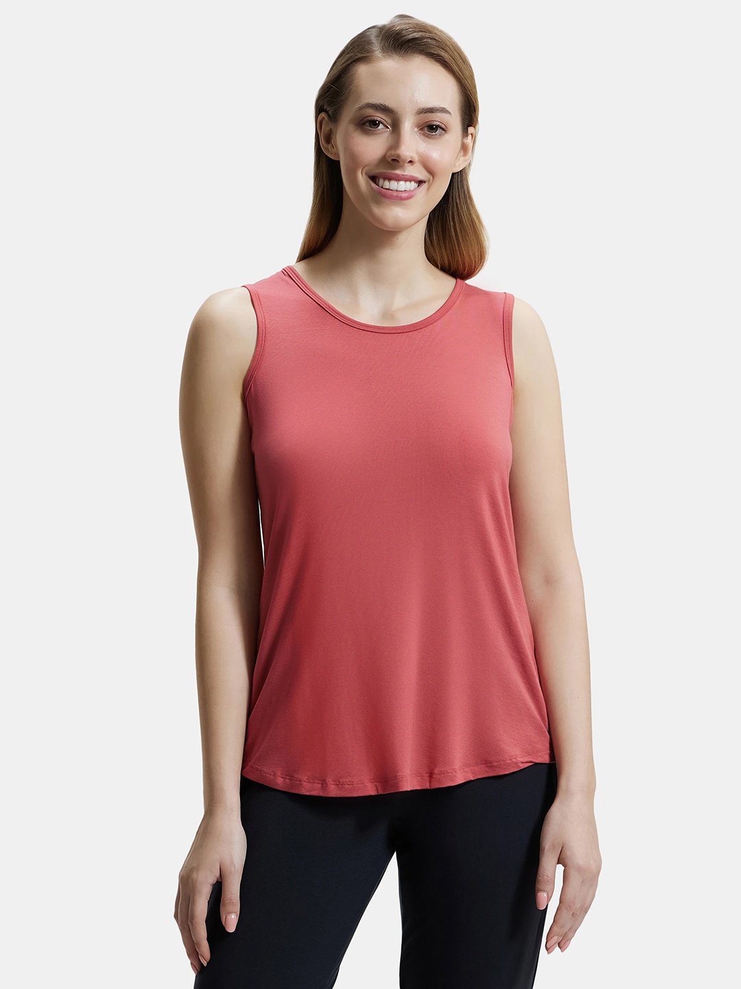 

Jockey Round Neck Relaxed Fit Sports Tank Top, Pink