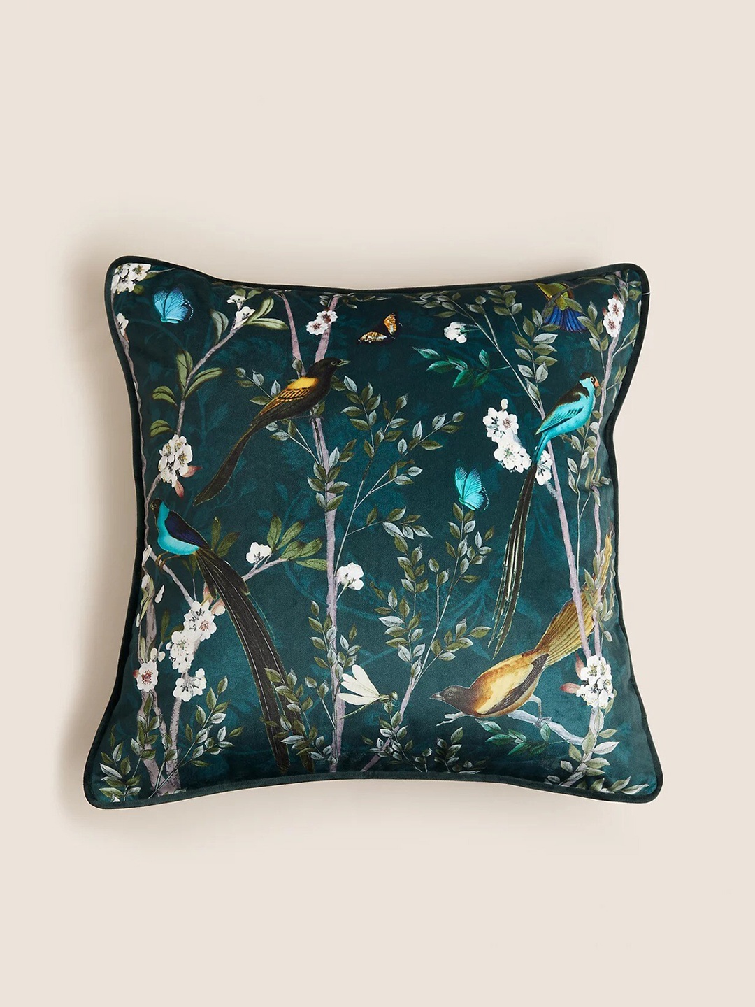 

Marks & Spencer Teal-Blue Printed Reversible Pre-Filled Cushions