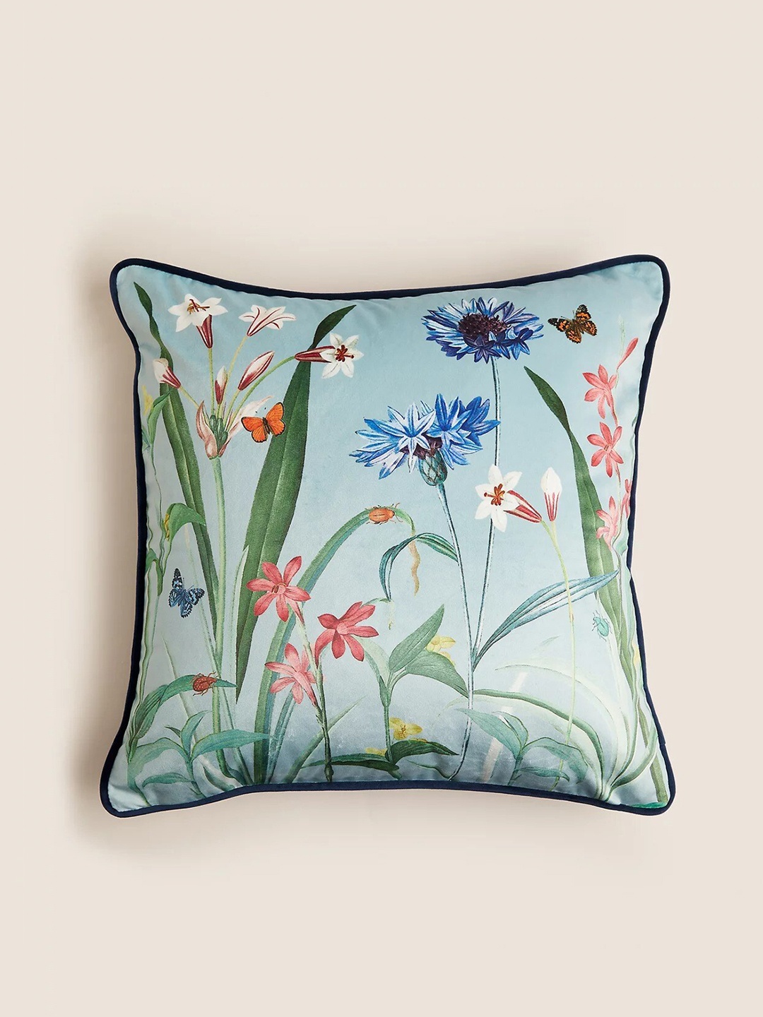 

Marks & Spencer Blue & Green Floral-Printed Pre-Filled Cushion