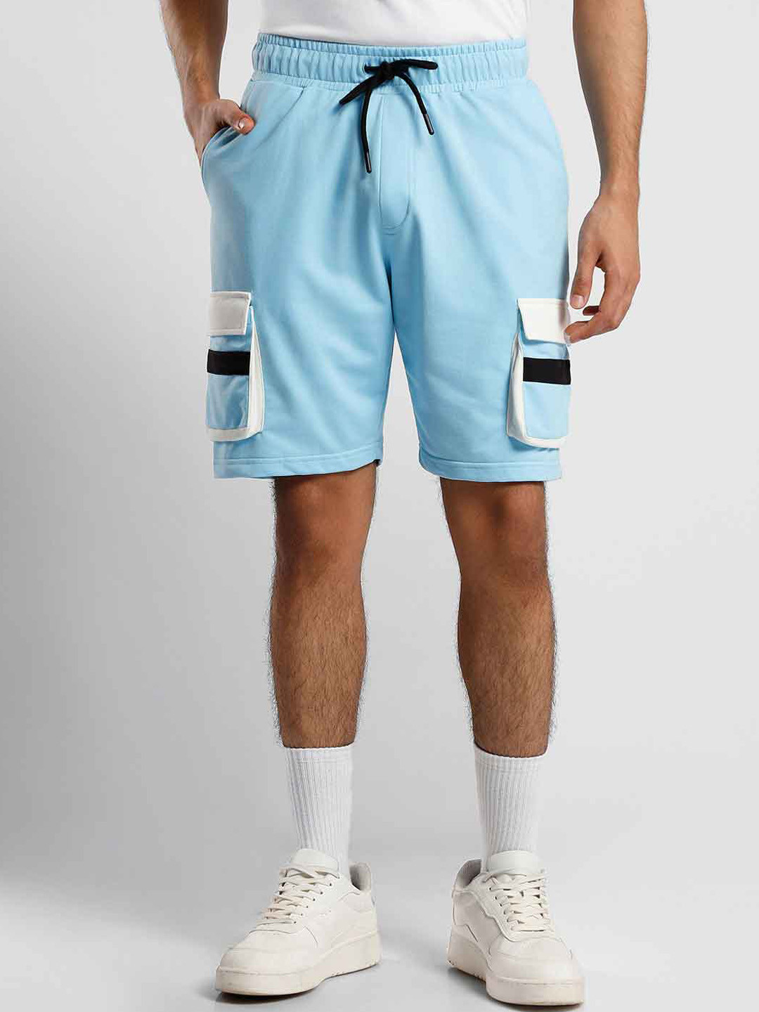 

NOBERO Men Mid Rise Loose Fit Shorts, Blue