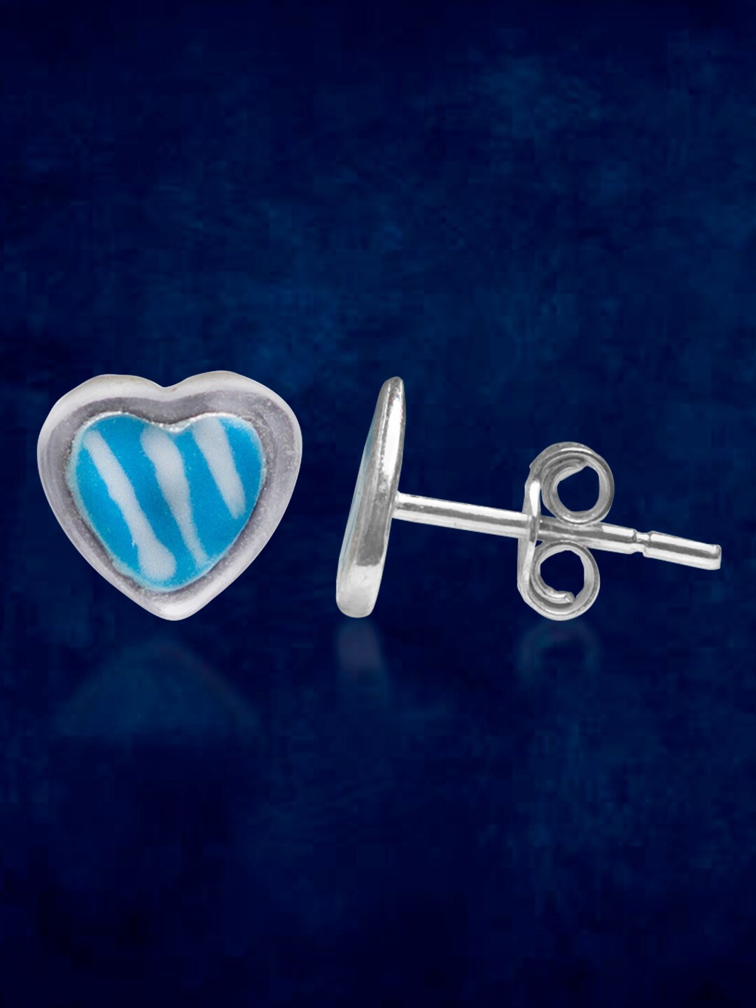

Taraash 925 Sterling Silver Heart Shaped Studs Earrings, Blue